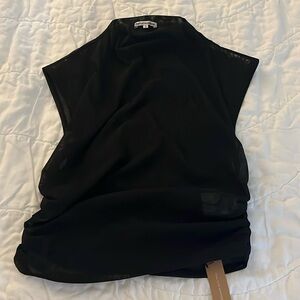 Reformation Lindy Knit Top Black Mesh - Size M